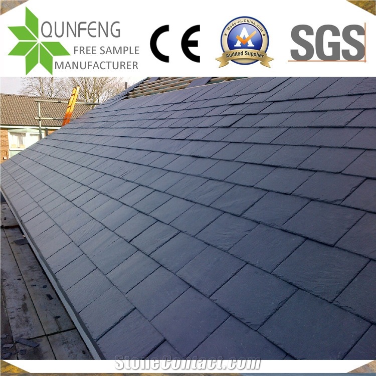 China Natural Split Black Stone Slate Roof Tiles