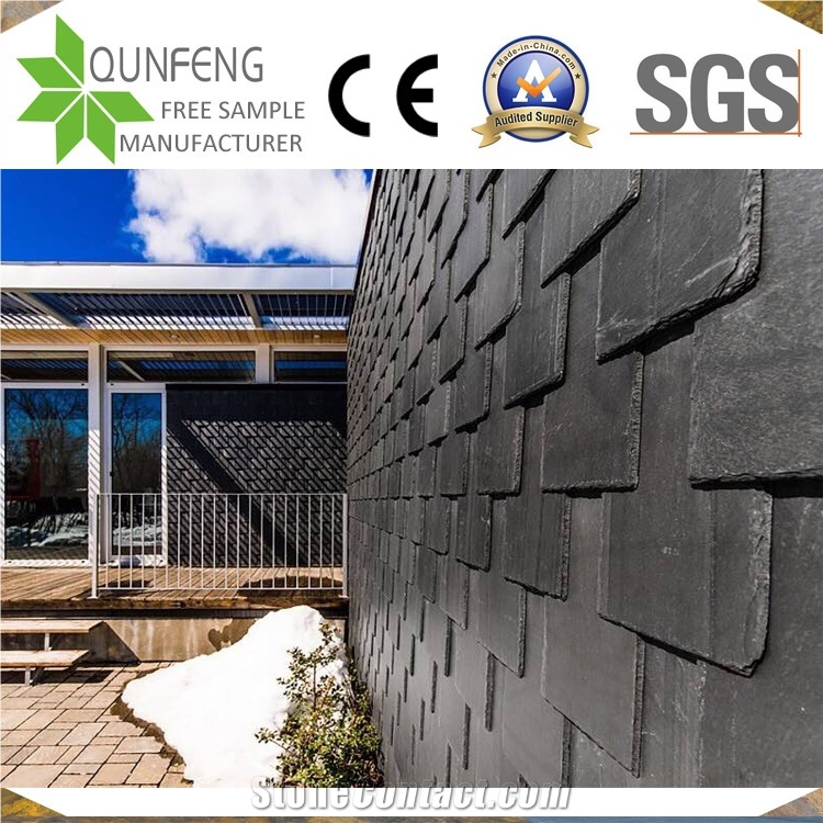 China Natural Split Black Stone Slate Roof Tiles