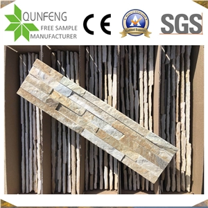 China Natural Split Face Yellow Slate Culture Stone