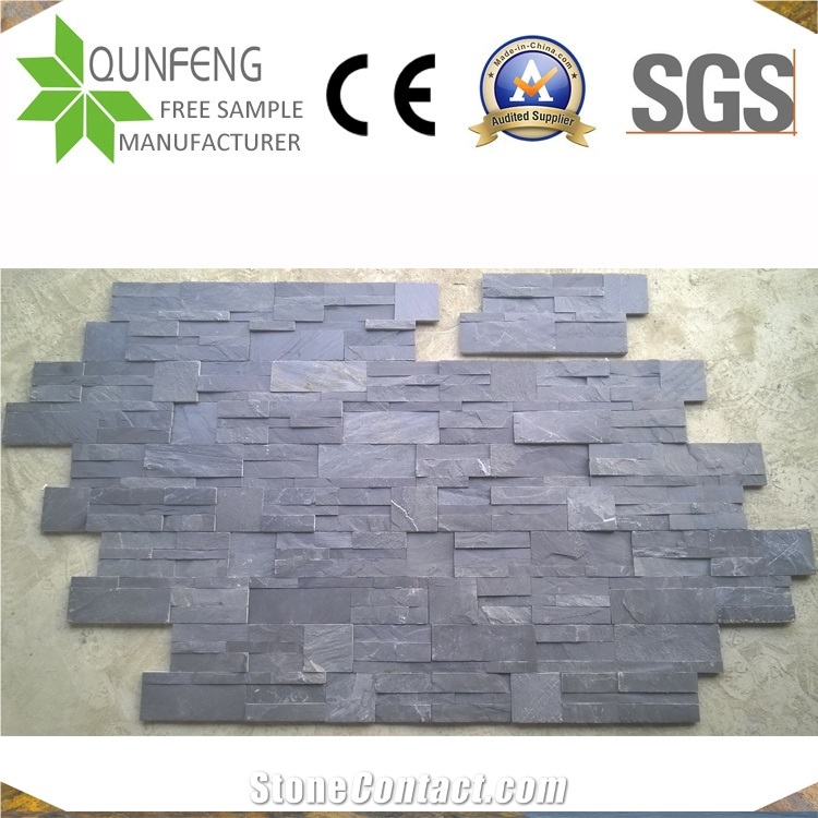 China Slate Wall Panel Black Split Face Culture Stone