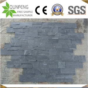 China Split Face Culture Stone Black Slate Wall Cladding