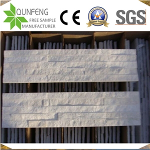 China White Split Quartzite Stacked Stone Feature Wall Stone