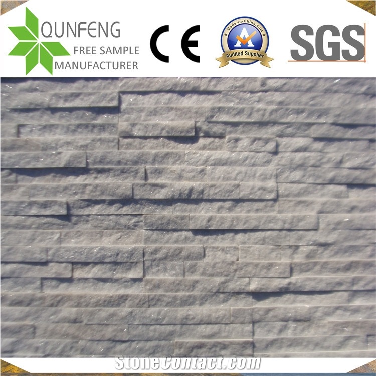China White Split Quartzite Stacked Stone Feature Wall Stone