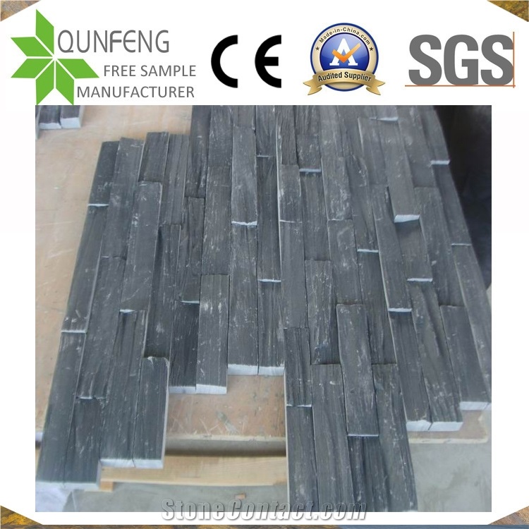 Jiangxi Z Shape Dark Grey Slate Ledger Corner Stone Veneer
