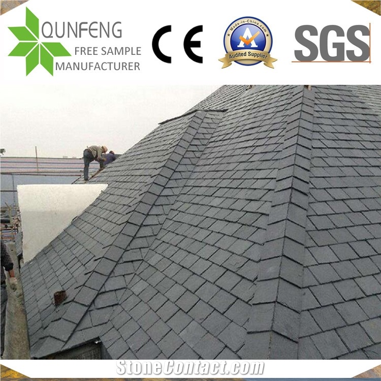 Rectangle Black Slate Roof Tiles For Covering And Coating