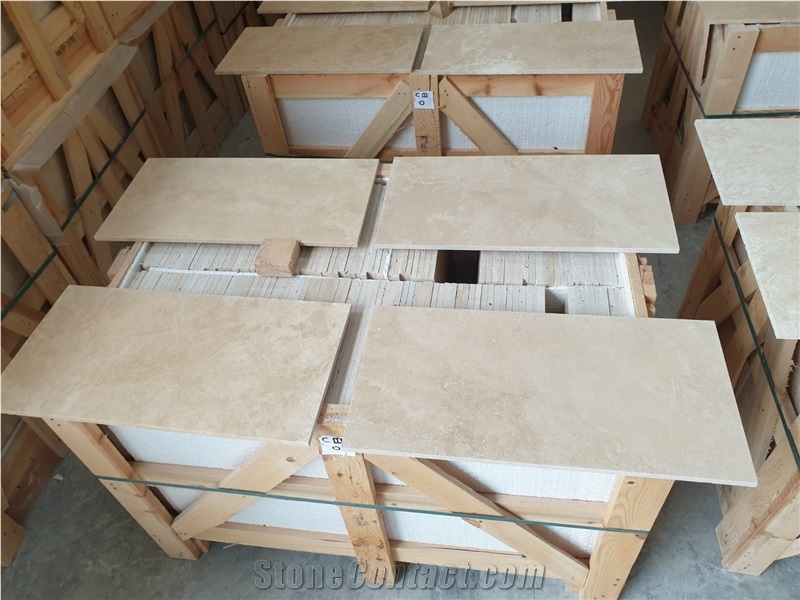 Ivory Travertine Tiles Premium Filled And Honed