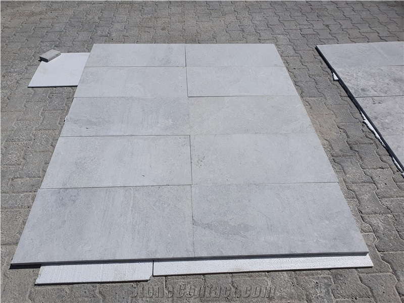 Tundra Grey Marble Tiles Sandblasted