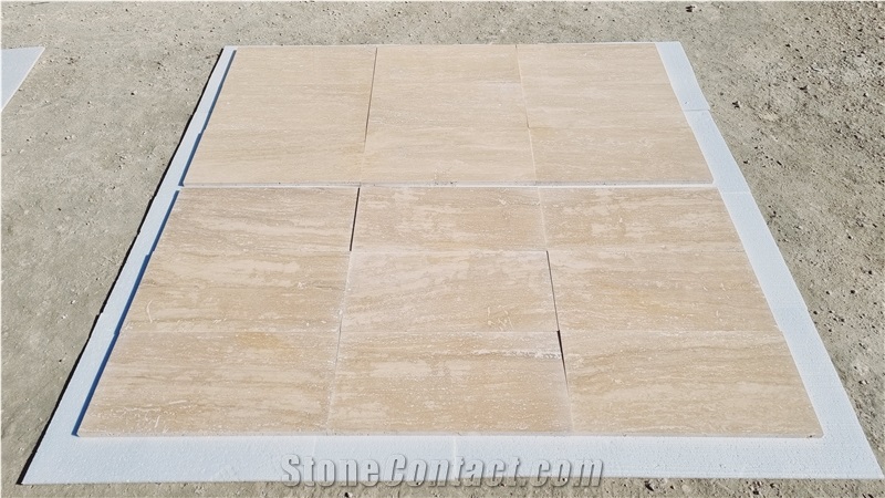 Vein Cut Travertine Filled And Polished Selection A_B