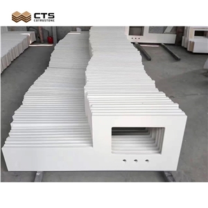 White Quartz Countertop Custom Size Best Price Select Type Polish