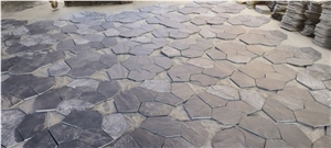Black Slate Crazy Type Paving Stone For Outdoor Flooring