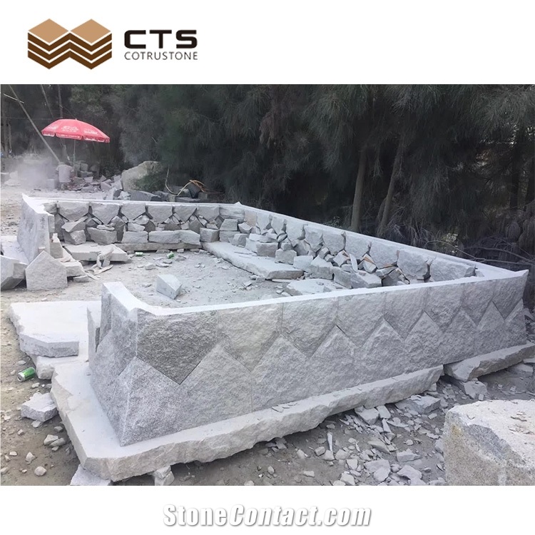 Granite Stone Fench Stately Triangle Design Surrounding Wall