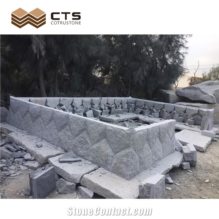 Granite Stone Fench Stately Triangle Design Surrounding Wall
