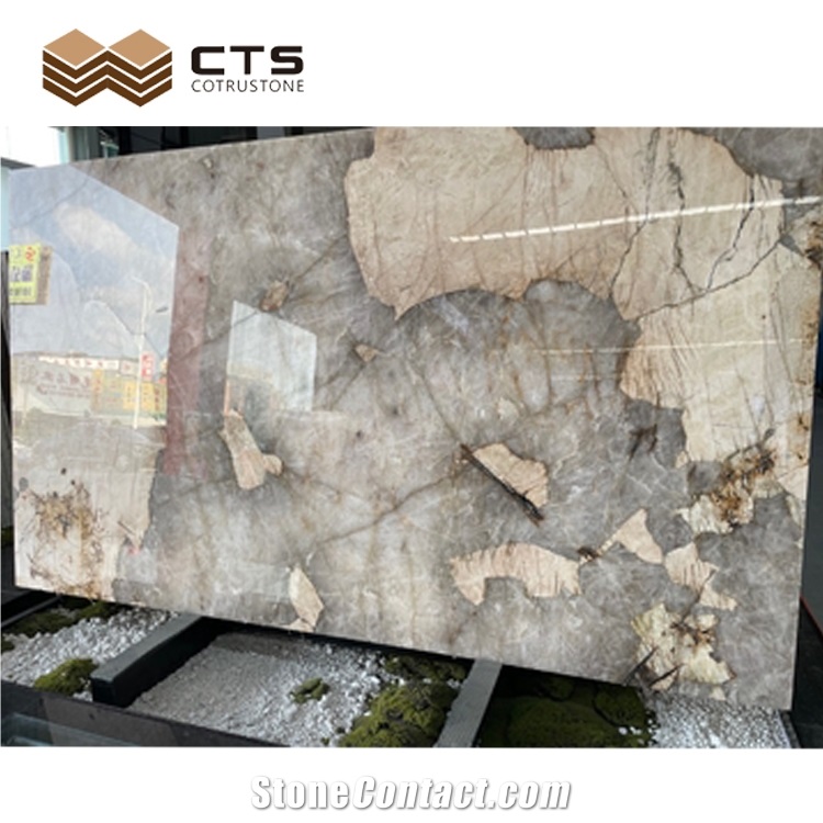 Luxury Big Crystal Patagonia Granite Slab Interior Backwall