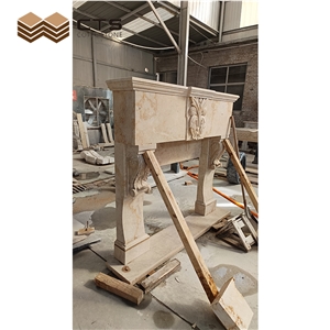 Travertine Fireplace Handcarve Top Quality Custom Renovation
