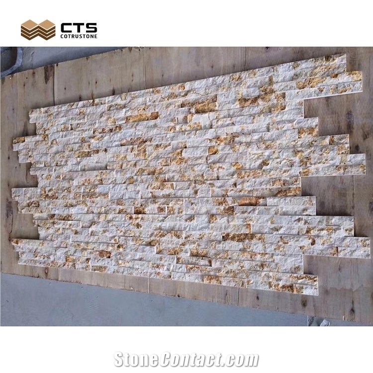 Yellow Slate Wall Cladding Veneer Stacked Best Price Custom
