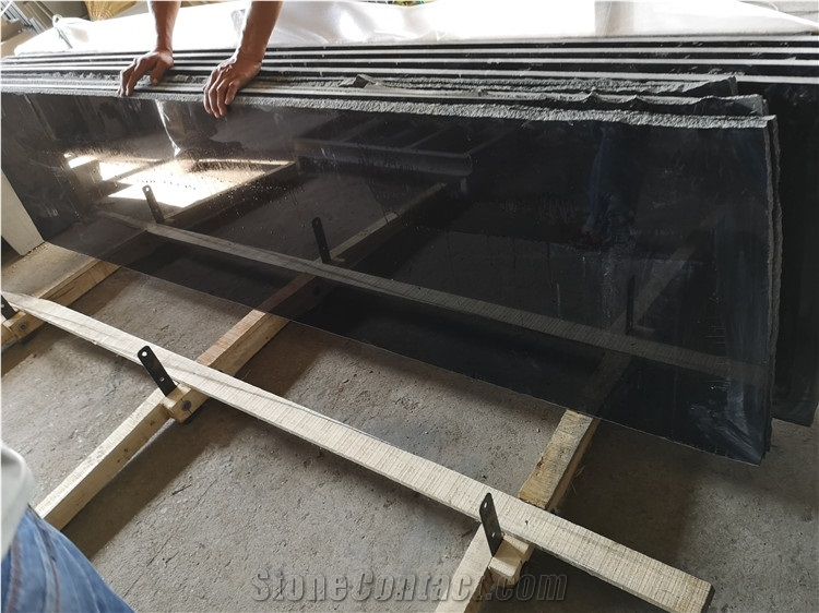 Zimbabwe Black Granite Half Slabs Custom Size Tile Polished