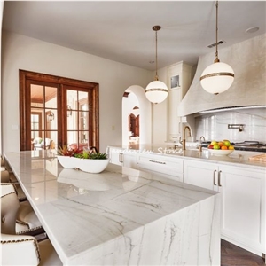 Mont Blanc Quartzite Kitchen Island Countertop