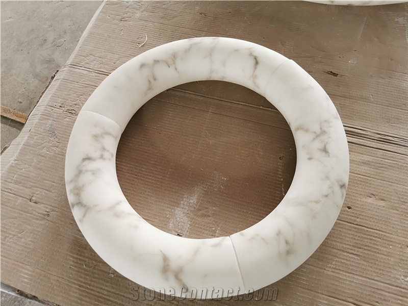 White Alabaster Round Shape Alabaster Ring Lights