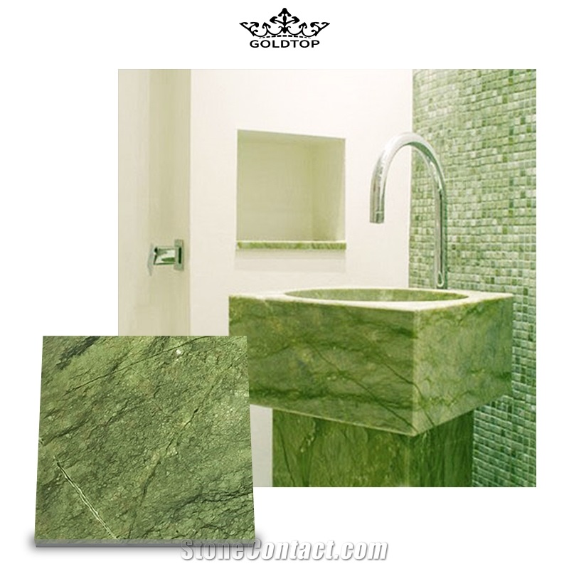 Beautiful Verde Ming Green Marble Bathroom Countertop