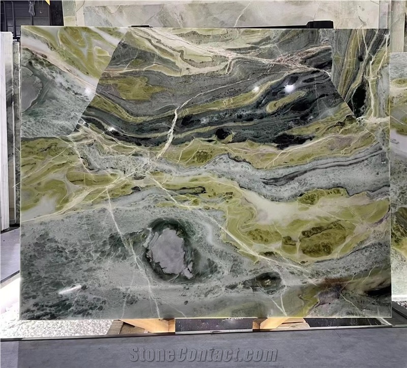 China Ink Green Marble Slab