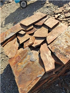 Gold Beige Rusty Slate Flagstone Crazy Pavers Floorings