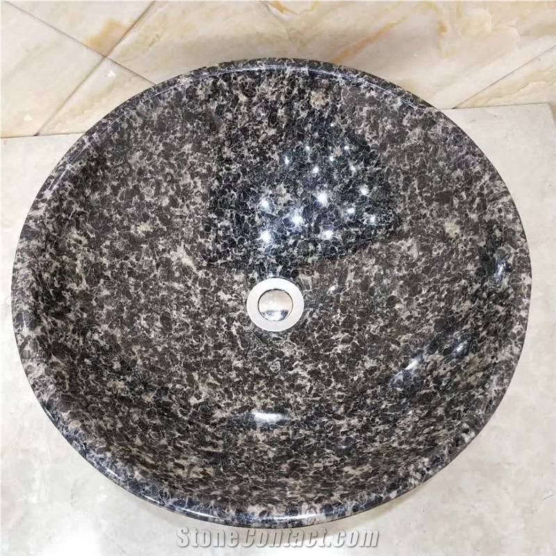 Round Polish Granite Wash Basin Sink
