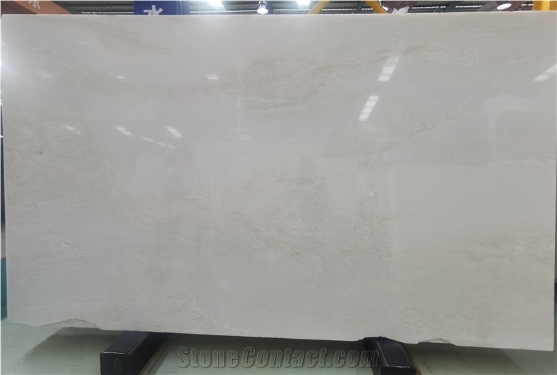 Polished Namibia Mystery Bianco White Marble Slab