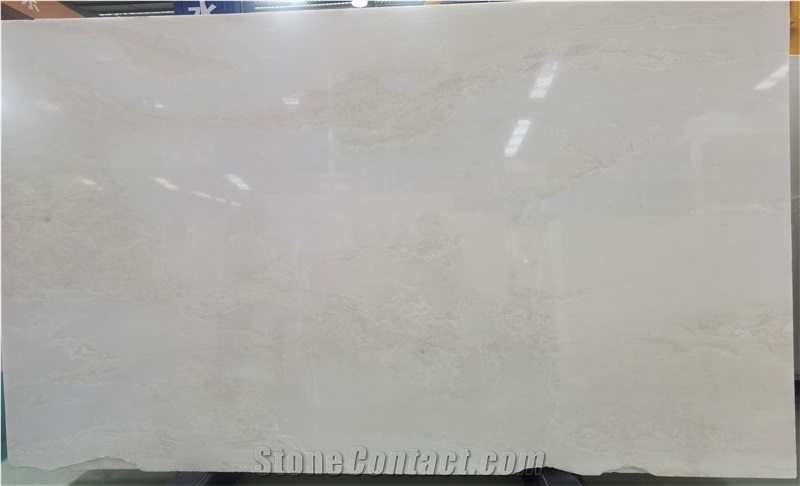 Polished Namibia Mystery Bianco White Marble Slab