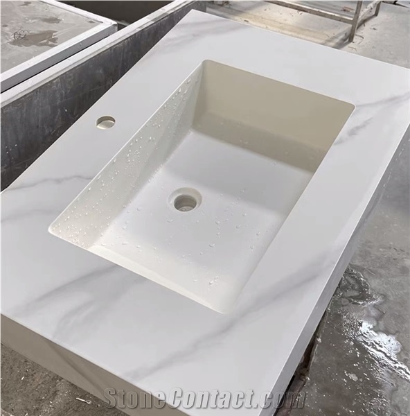 Sintered Stone Ceramic Sinks Seamless Bath Countertop