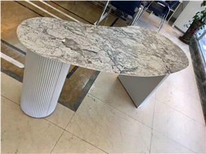 Sintered Stone Table Tops Metal Leg