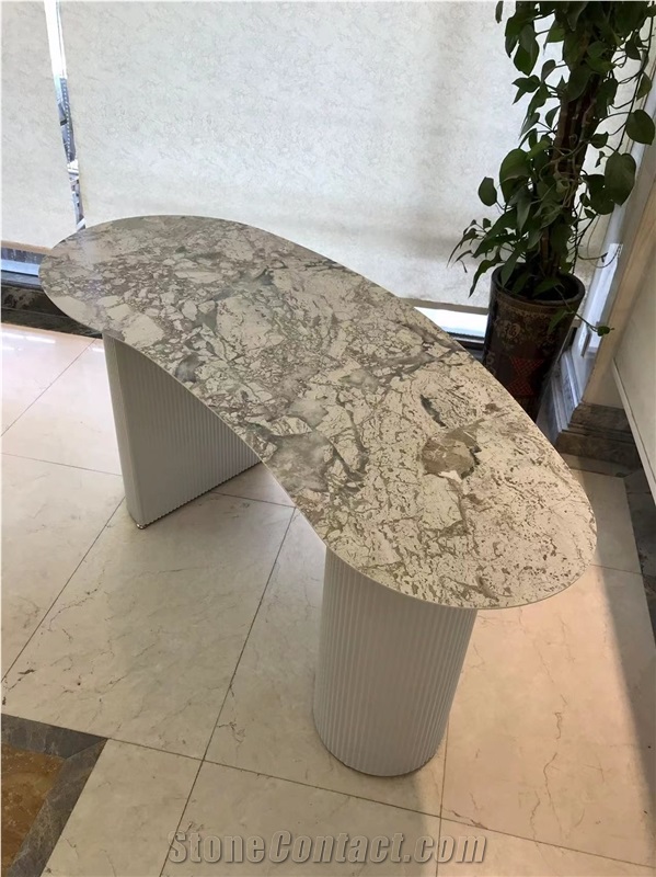 Sintered Stone Table Tops Metal Leg