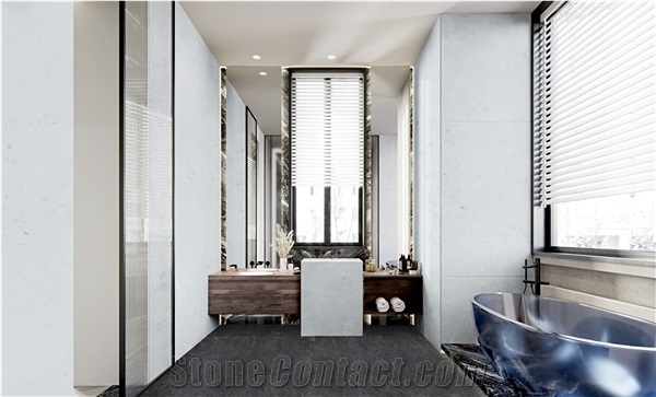 Ariston White Artificial Marble Bathroom Countertops