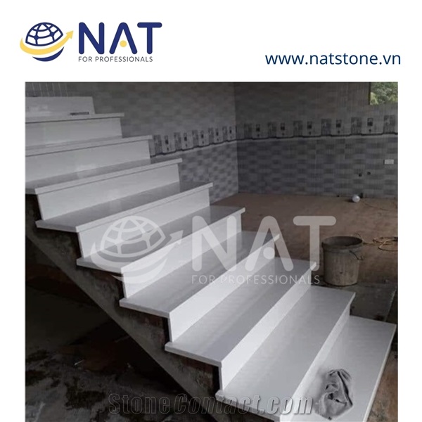 Vietnam White Marble - Crystal White Marble Stairs & Steps