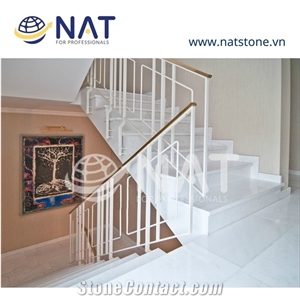 Vietnam White Marble - Crystal White Marble Stairs & Steps