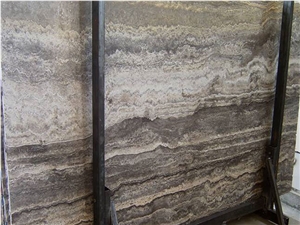 Smoked Silver Travertine Slabs