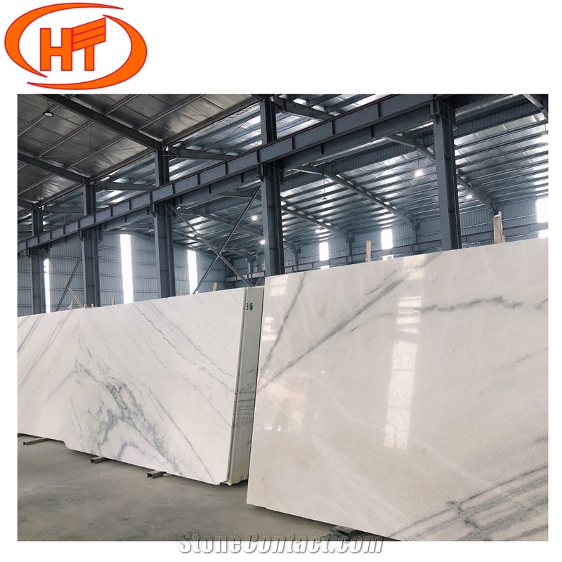 Polished White Marble With Vein, Natural Marble Stone