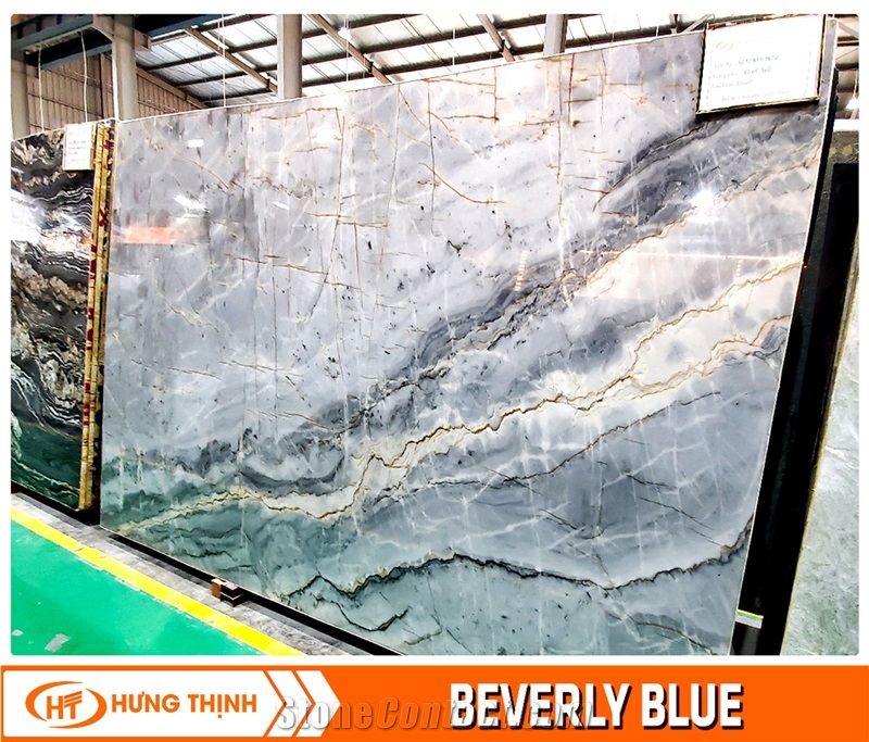 Hight Quality Brazilian Quartzite Slabs Dark Blue Vein