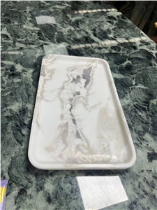 Stone Bathroom Accessories Marble Oyster White Towel Holder