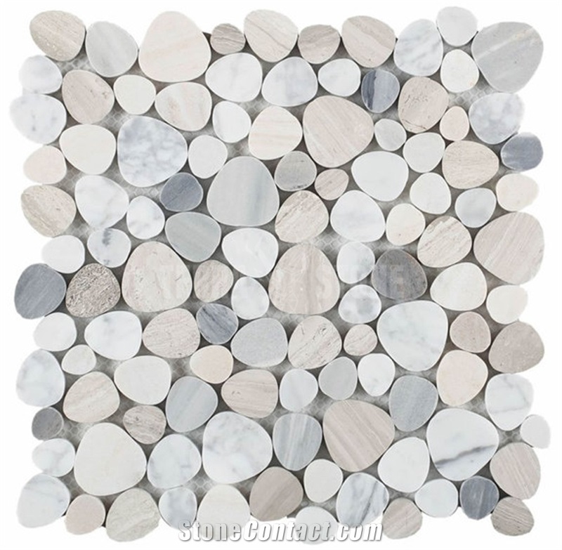Palissandro Marble Gray Stone Mosaic Pebble Wall Tiles