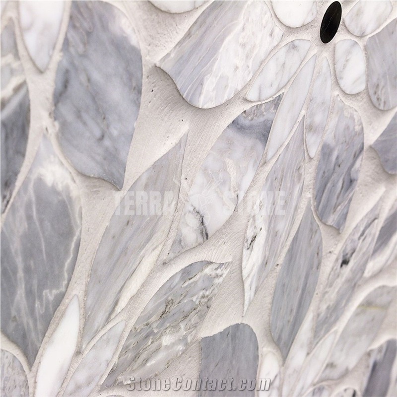 Wildflower Bardiglio And Carrara Mosaic Marble Tile