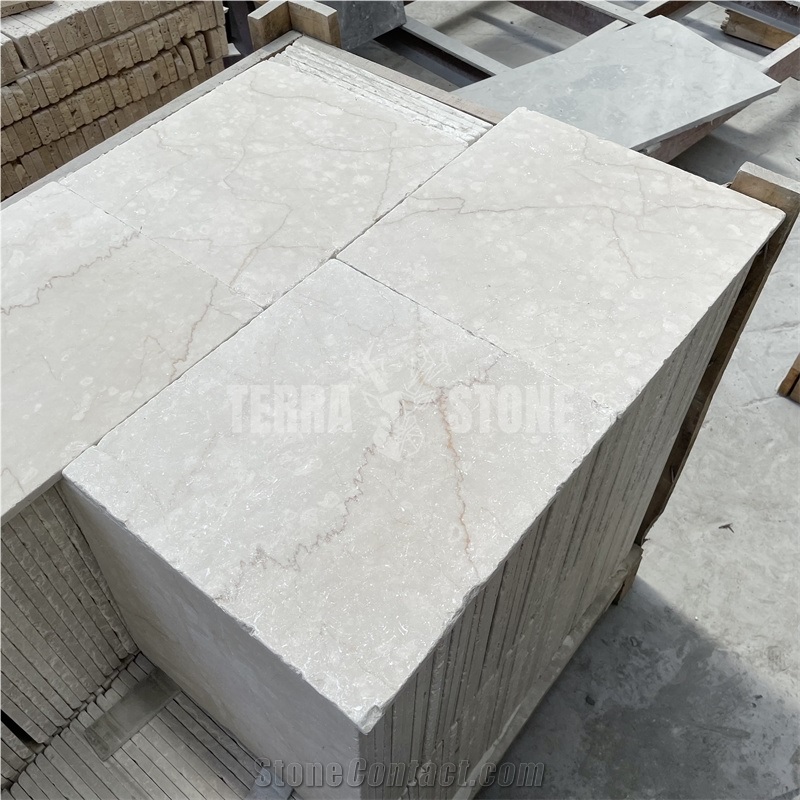 Botticino Classico Beige Marble Tile Tumbled Floor Tiles