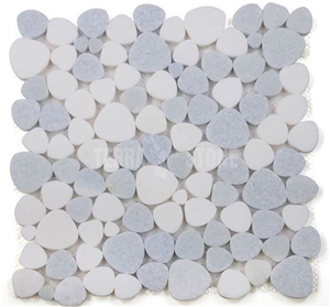 Natural Pebble Mixed Marble Mosaic Tile Backsplash