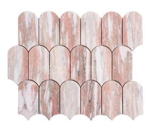 Norwegian Rose Mosaic Pink Marble Arch Pattern 254X304x10mm