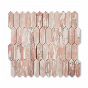 Norwegian Rose Pickett Mosaic Marble Tile