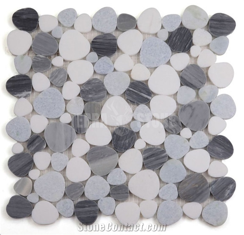 Pebbles Calacatta Gold Marble Wall Decor Heart Mosaic Tile
