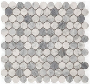 Penny Round Marble Mosaic Gray Stone Floor Mosaics Tiles