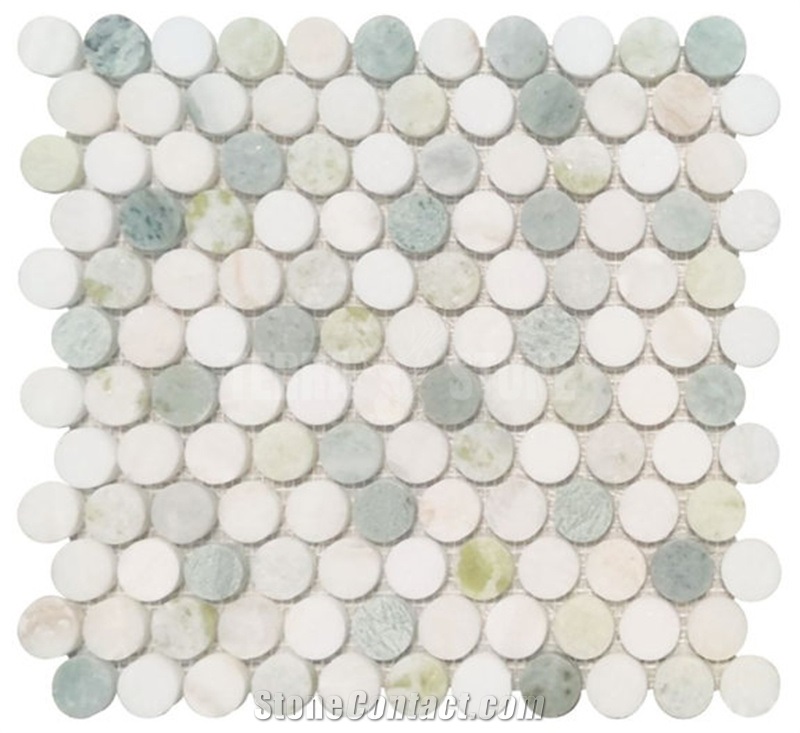 Penny Round Marble Mosaic Gray Stone Floor Mosaics Tiles