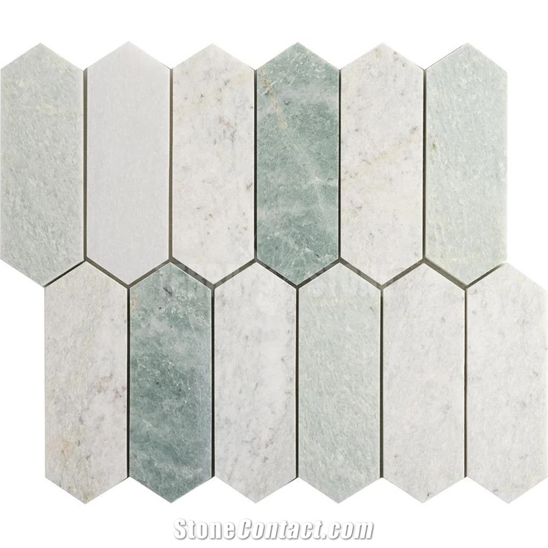 Picket Orient Green Marble Mosaic Tile For Backsplash