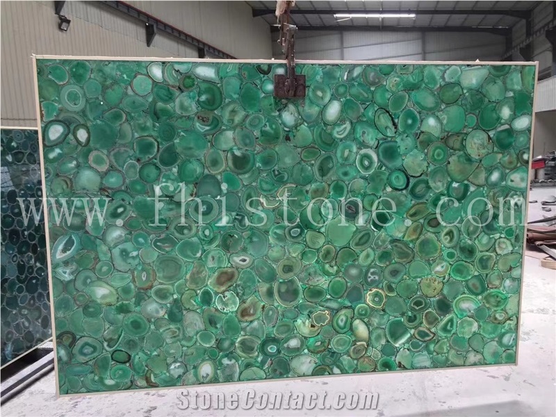 Green Agate Semiprecious Stone Slab