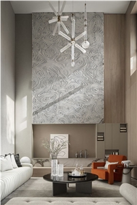 3D Carving Marble Wall Panel Decor Panel Marble Application- 3D Wall Decor Panels